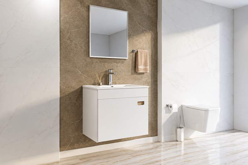 Combo Mueble Suspendido de Baño con Espejo — 40 cm